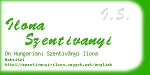 ilona szentivanyi business card