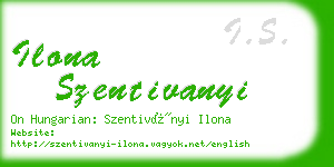 ilona szentivanyi business card